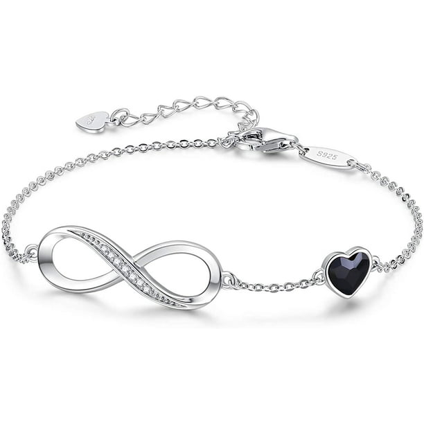 Infinity Sterling Silver Womens Bangle Bracelet 